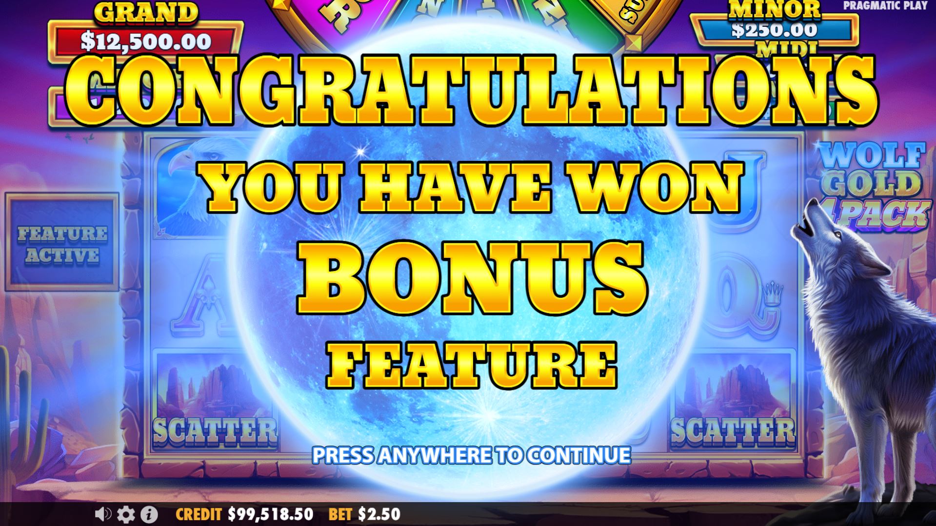 Wolf Gold 4 Pack Super Bonus Feature